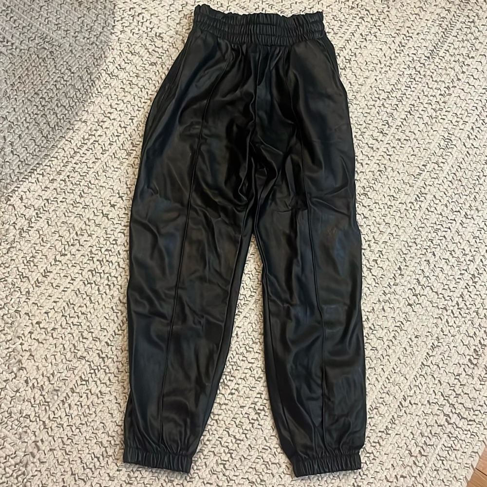 Black leather bershka pants size XS